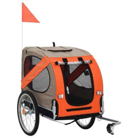 Dog Bike Trailer Orange and Gray