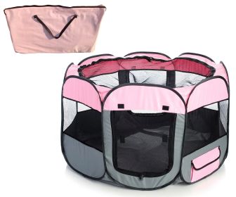 All-Terrain' Lightweight Easy Folding Wire-Framed Collapsible Travel Pet Playpen (Size (PL): Medium, Color (PL): Pink)