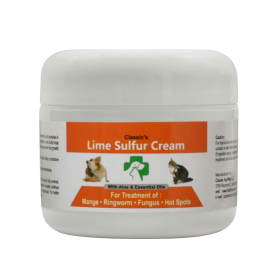 Lime Sulfur Pet Skin Cream - Pet Care and Veterinary Treatment for Itchy and Dry Skin - Safe Solution for Dog Cat Puppy Kitten Horse (Size: 2 oz)