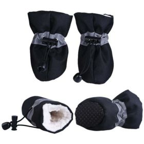 Dog Boots 4 PCS Set (Color: Black, Size: medium)