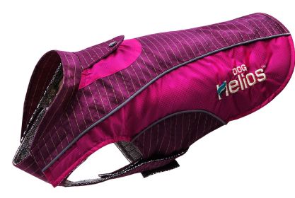 Dog Helios 'Reflecta-Bolt' Sporty Performance Tri-Velcro Waterproof Pet Dog Coat Jacket W/ Blackshark Technology (Color: Hot Pink / Purple, Size: large)