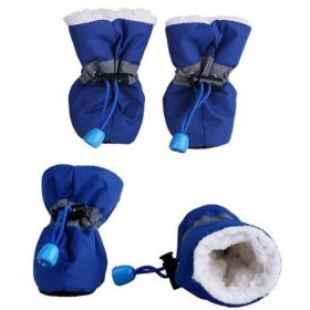 Dog Boots 4 PCS Set (Color: Blue, Size: medium)