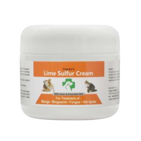 Lime Sulfur Pet Skin Cream - Pet Care and Veterinary Treatment for Itchy and Dry Skin - Safe Solution for Dog Cat Puppy Kitten Horse (Size: 4 oz)